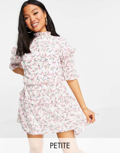 Influence Petite - Mini-jurk in witte bloemenprint