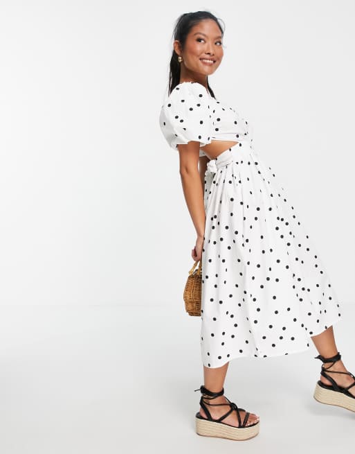 Asos polka best sale dot midi dress