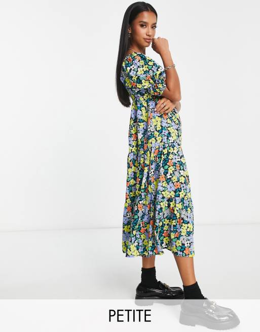 Petite midi shop floral dress