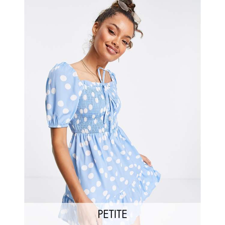 Blue polka clearance dot dress asos