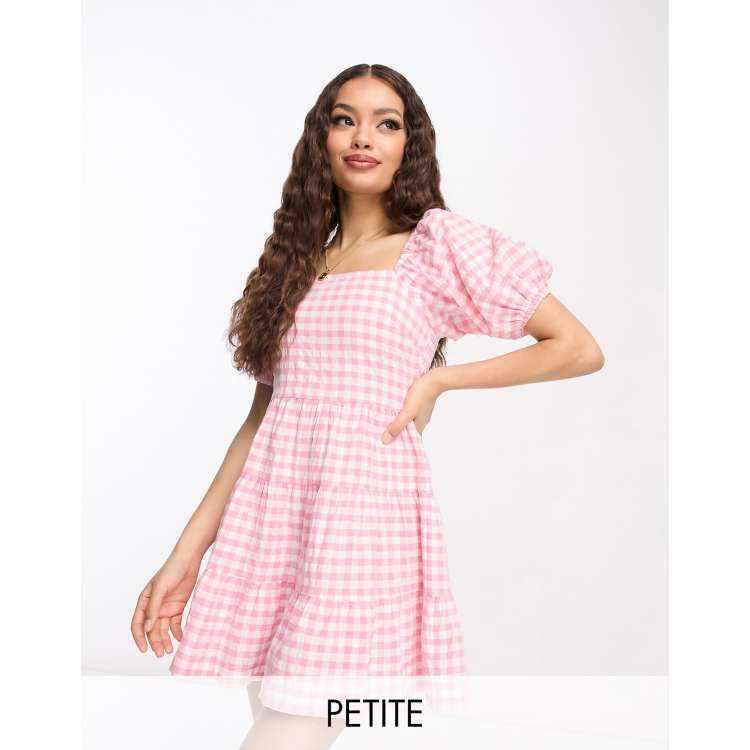 Asos pink gingham dress best sale