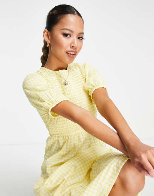 Yellow gingham cheap school dress