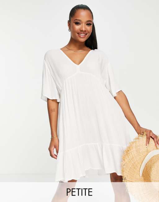 Influence Petite Vestito da mare bianco con scollo a V