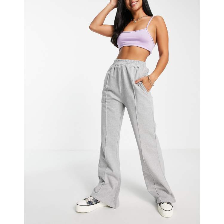 Influence Petite wide leg joggers with seam detail co-ord in grey