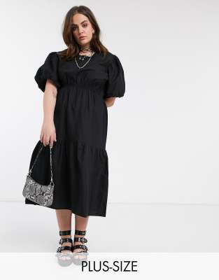 black midi dress plus