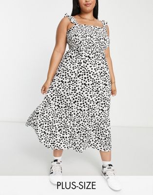 Influence Plus dress in black and white spot print - ASOS Price Checker
