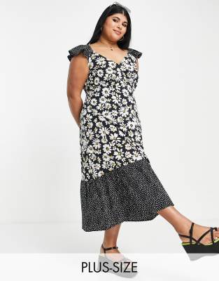 mid pink textured shirred frill puff sleeve midi dress