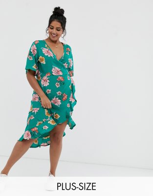 wrap dress midi plus size