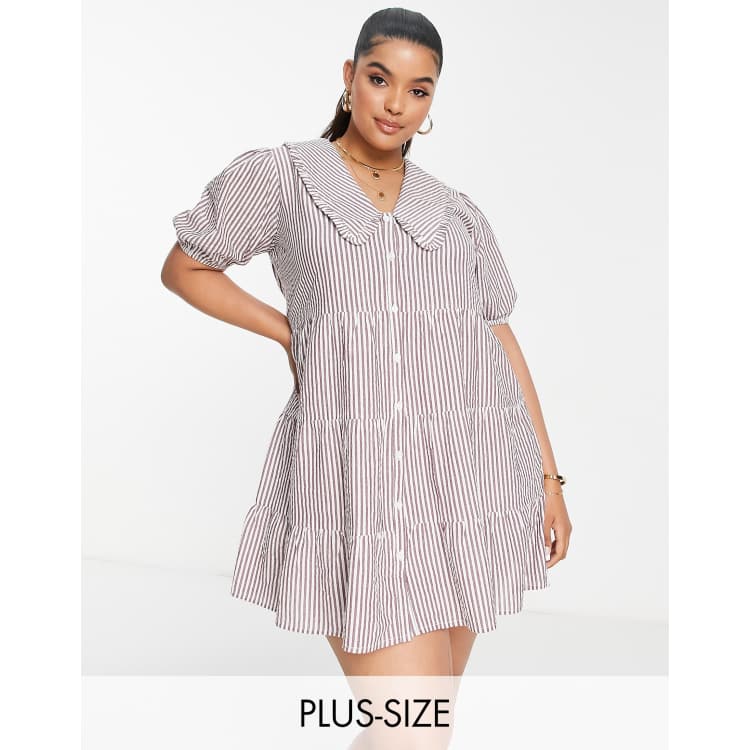 Plus size peter shop pan collar dress