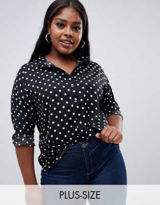 polka dot button down shirt