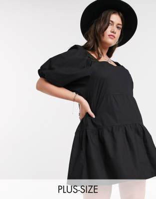 black smock dress plus size