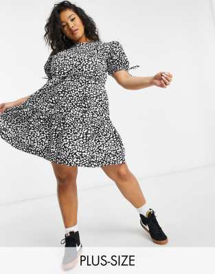 Influence Plus - Robe courte à volants étagés - Imprimé animal