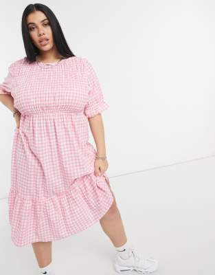 gingham plus size dress