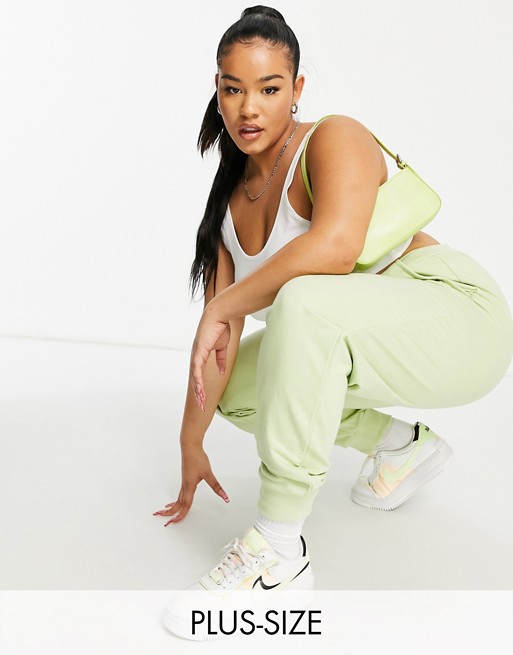 Influence Plus slim leg joggers co-ord in green