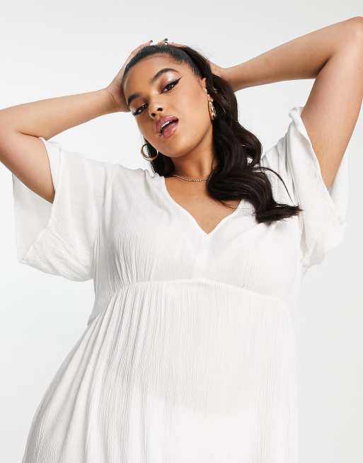 White summer beach dress hotsell plus size