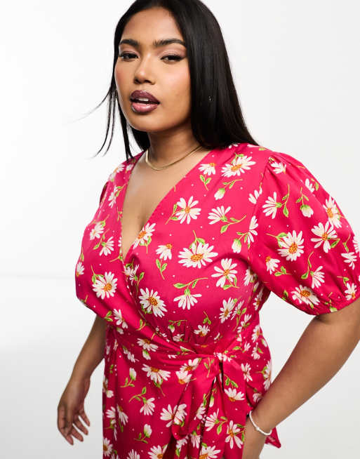 Wrap front dress plus hot sale size