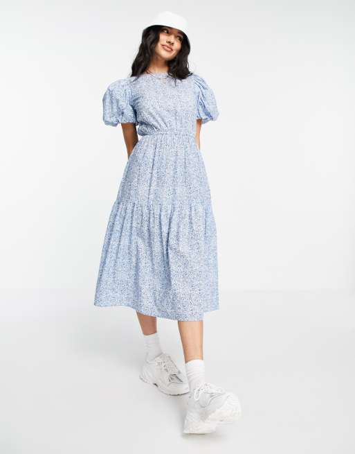 Puff sleeve 2024 cotton dress