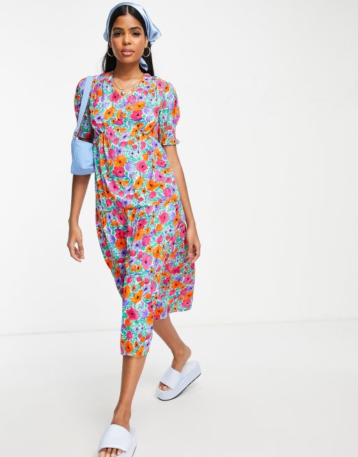 Kate spade floral shop dots ruffle midi dress