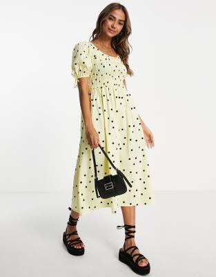 Asos yellow polka store dot dress