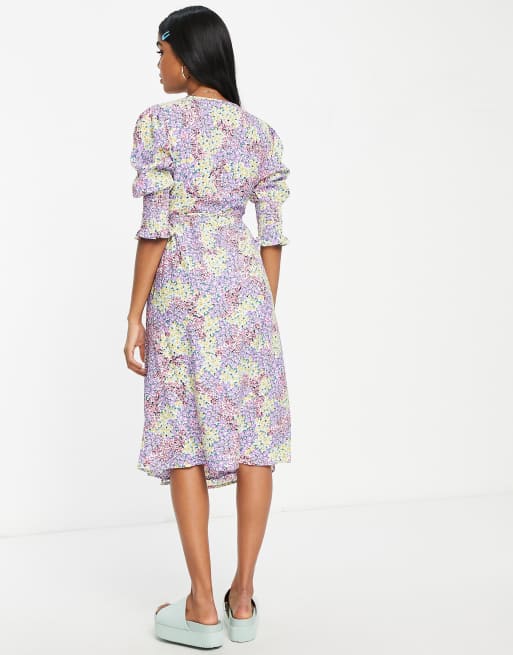 Influence - Robe babydoll mi-longue à fleurs - Multicolore, 2 de 4