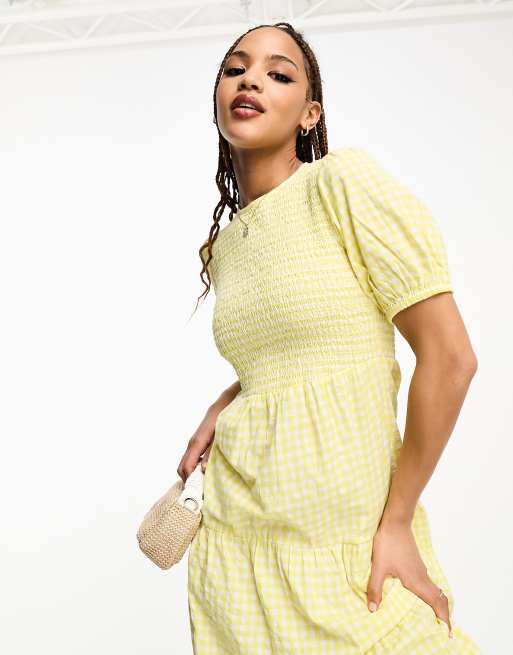 Robe a carreau jaune cheap