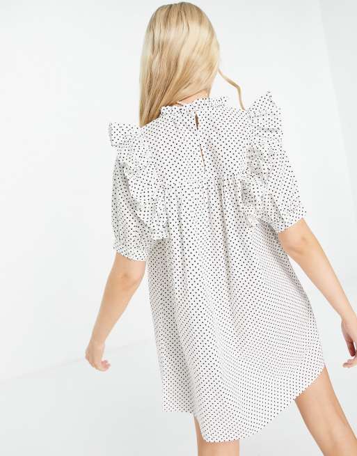 Ruffle bib shirt clearance dress