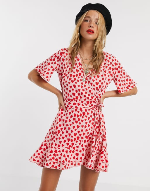 Dress with red hearts sale