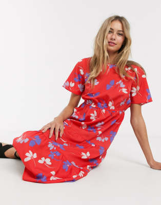 red floral dress short