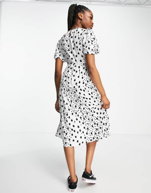 White polka dot store dress asos