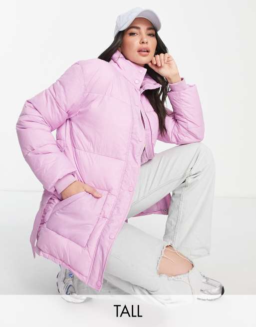 Asos pink puffer jacket best sale