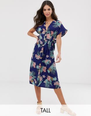 tropical midi dress