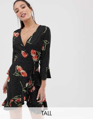 asos black dress with flowers