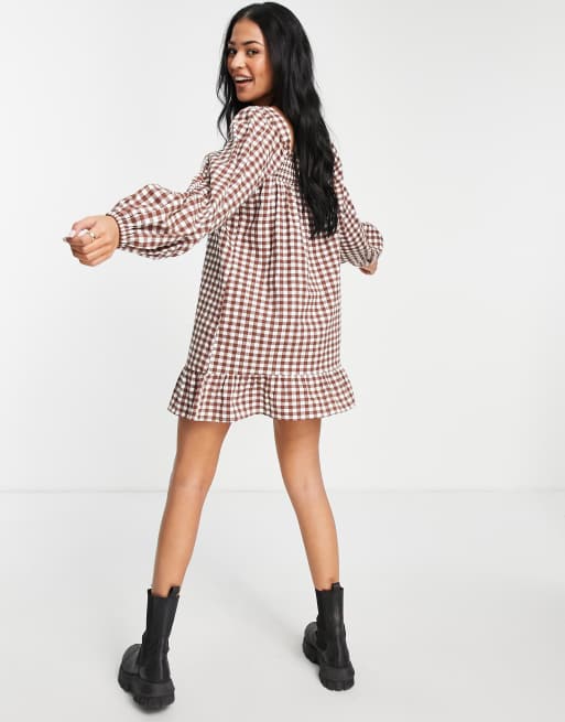 Gingham dress shop long sleeve