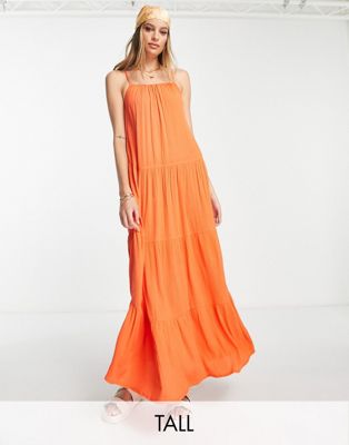 Influence Tall maxi beach dress in bright orange