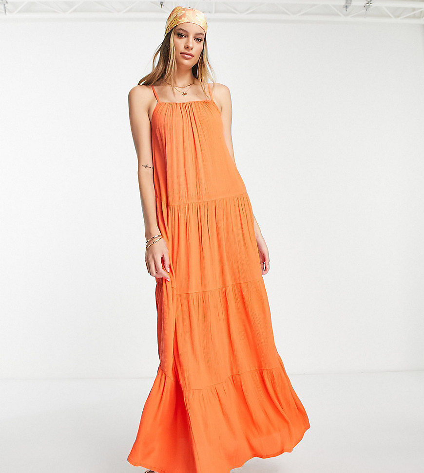 Influence Maxi Beach Dress In Bright Orange