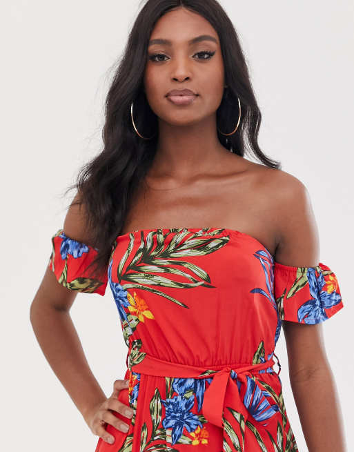 Off the shoulder maxi on sale romper