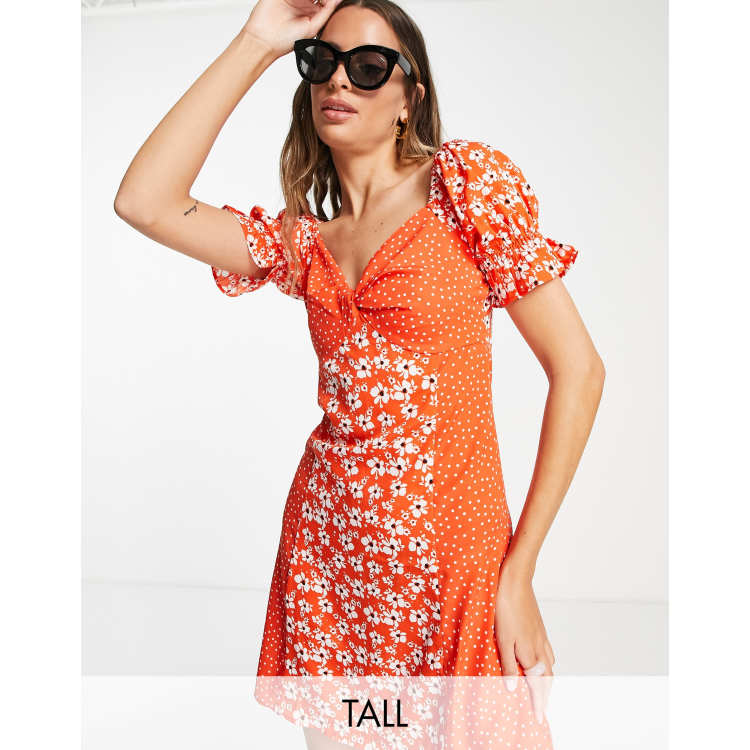 Red floral best sale flowy dress