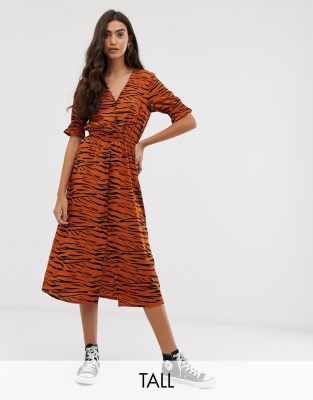 asos tiger print dress