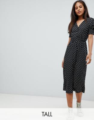 asos black polka dot dress