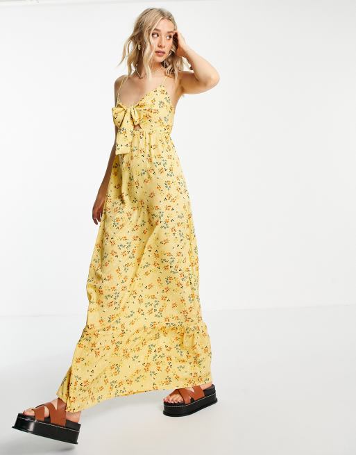 Vestito lungo giallo a fiori sales