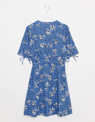 cornflower blue wrap dress