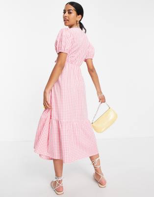 pink gingham dress womens