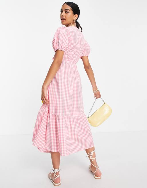 Pink gingham 2025 dress womens