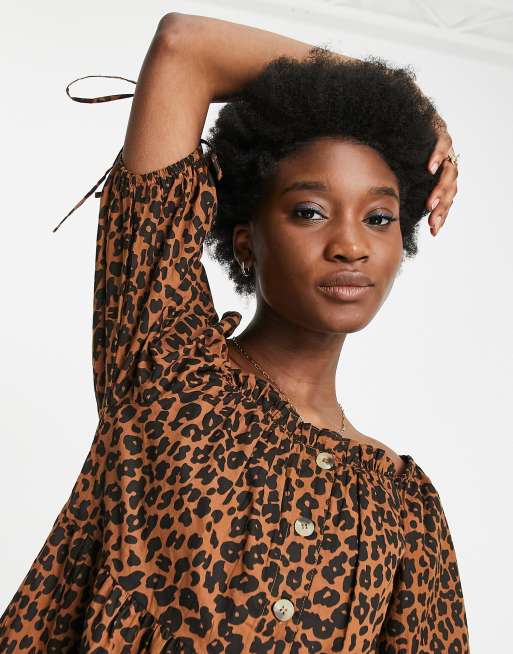 Leopard print button through dress hotsell