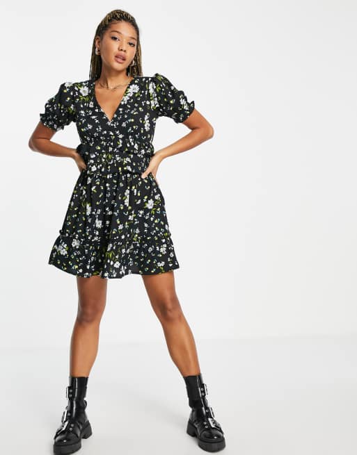 Influence tiered mini dress in floral print