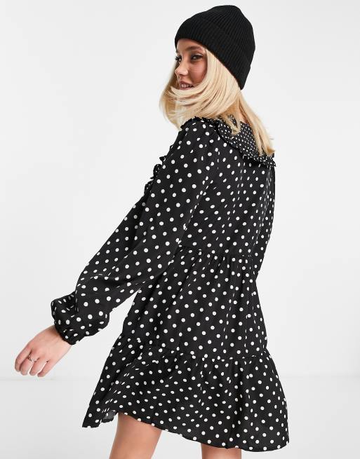 Polka dot dress discount with white collar