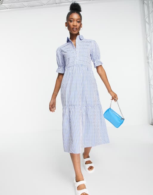 Blue and white outlet t shirt dress