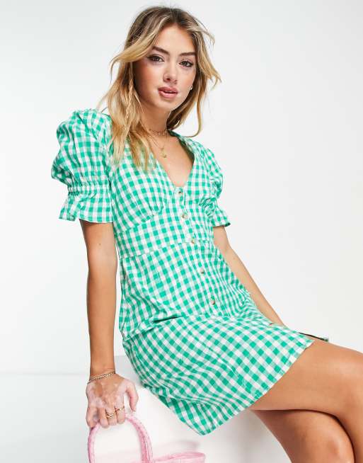 Green on sale gingham dress