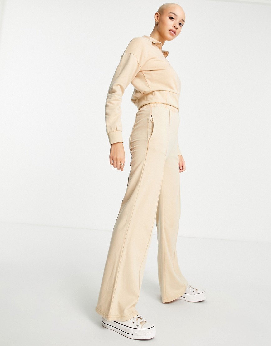 Influence wide leg pants in beige - part of a set-Neutral