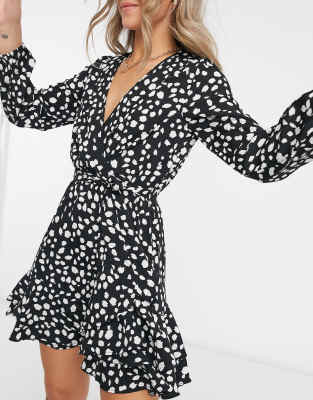 monochrome polka dot dress